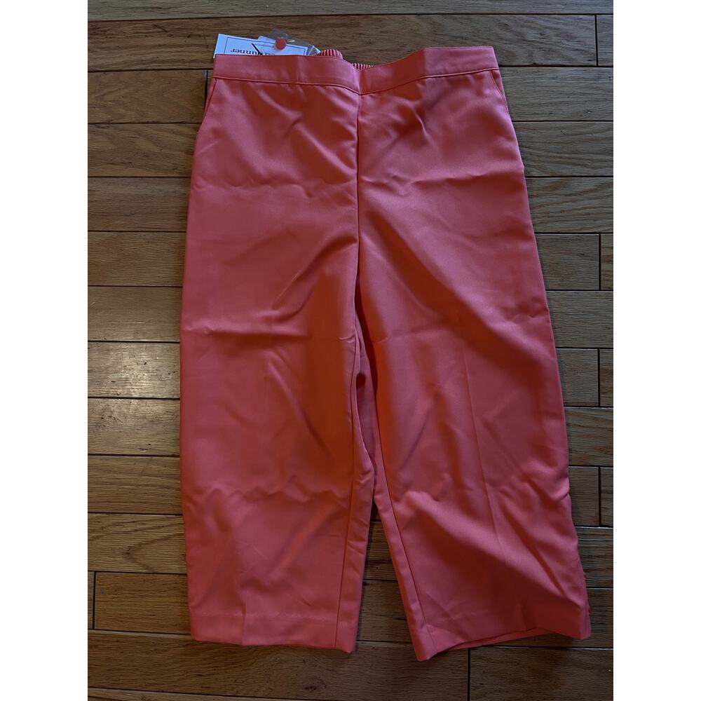 Alfred Dunner Peach Capri Pants w/ Double Button Detailing on Leg 12 Regular